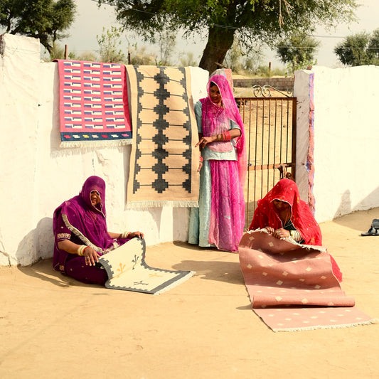 Indian Women Artisans & Handwoven Dhurrie Rugs from Jodhpur