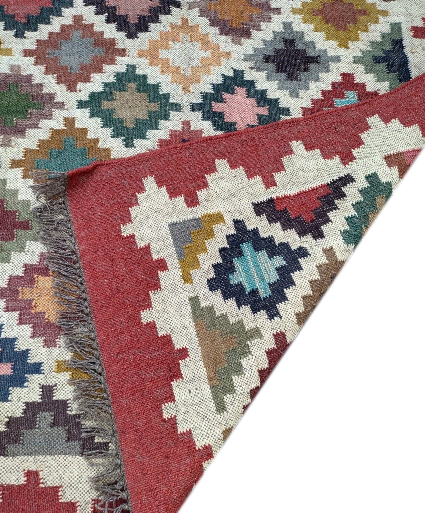 Modern Wool Jute Flatweave Dhurrie – Living Room Rug