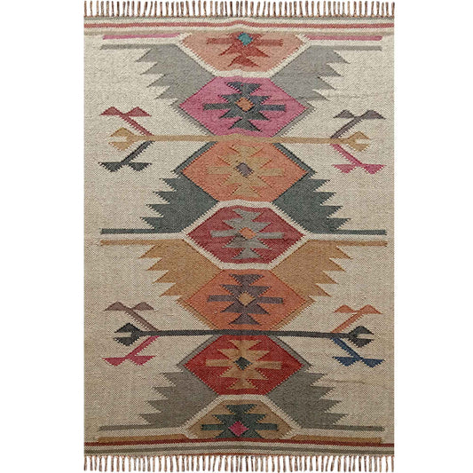 Wool And Jute Dhurrie Rug Flatweave Kilim Runner Mat