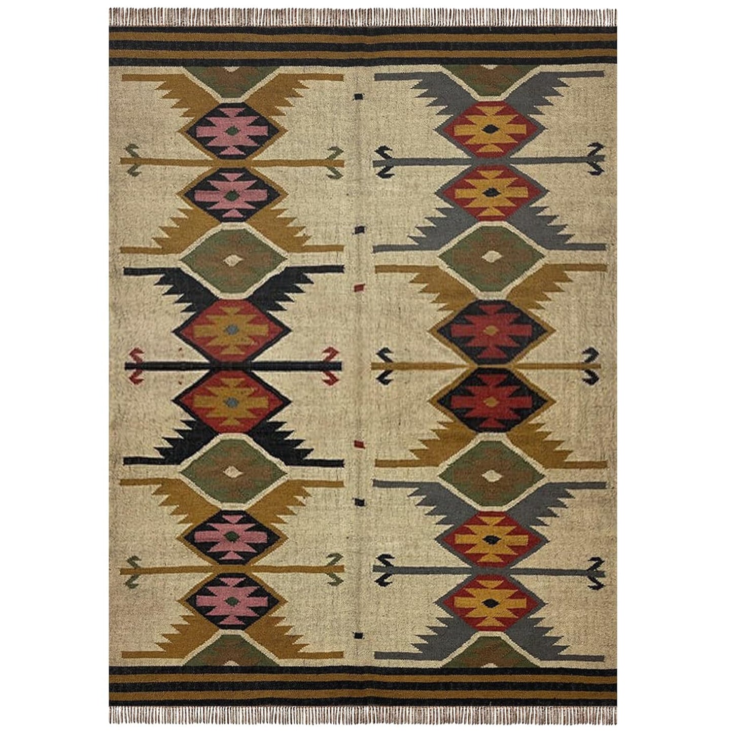 Vintage Wool & Jute Dhurrie Rugs, Kilim Carpets, And Boho Charm