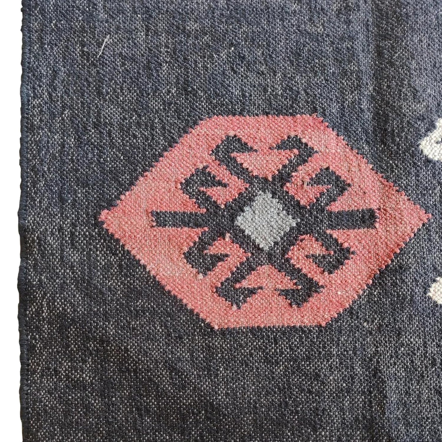 Wool and Jute Dhurrie Rug Carpet/Traditional Reversible Kilim