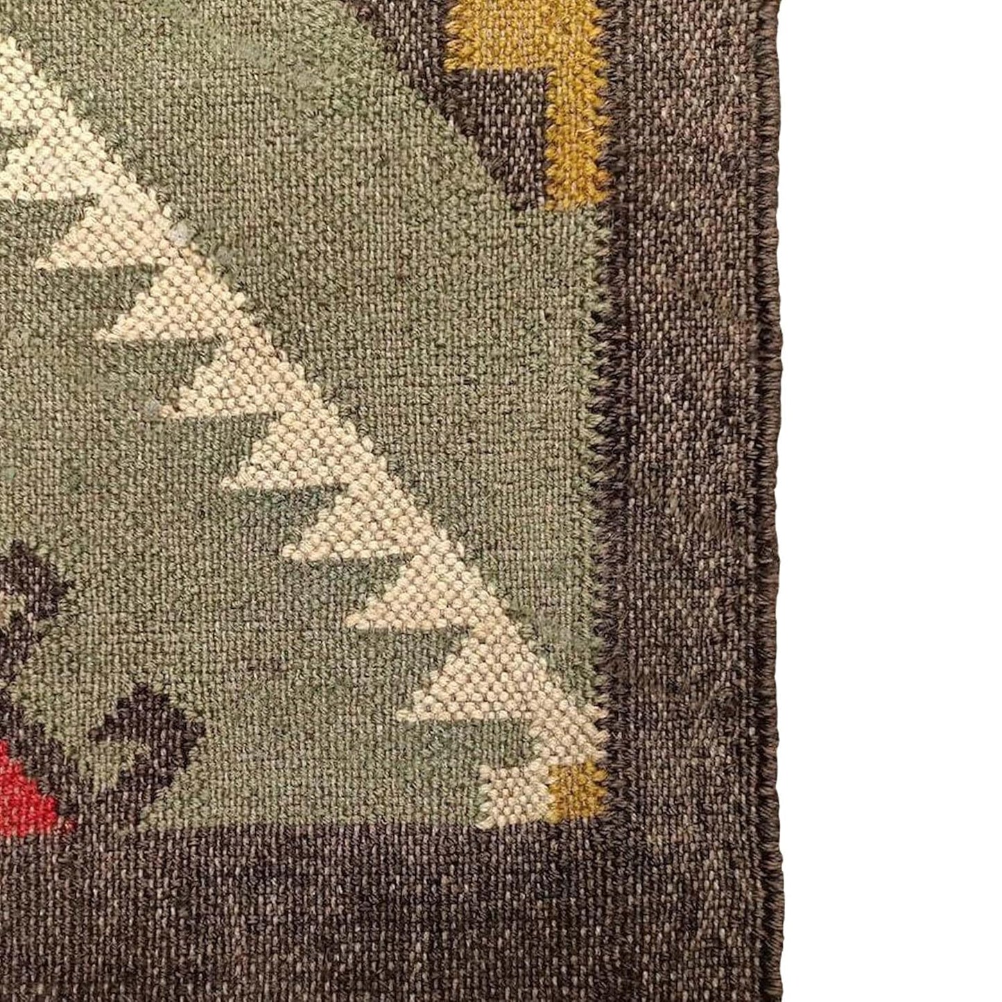 Authentic Wool & Jute Dhurrie Rug Kilims with Traditional Patterns