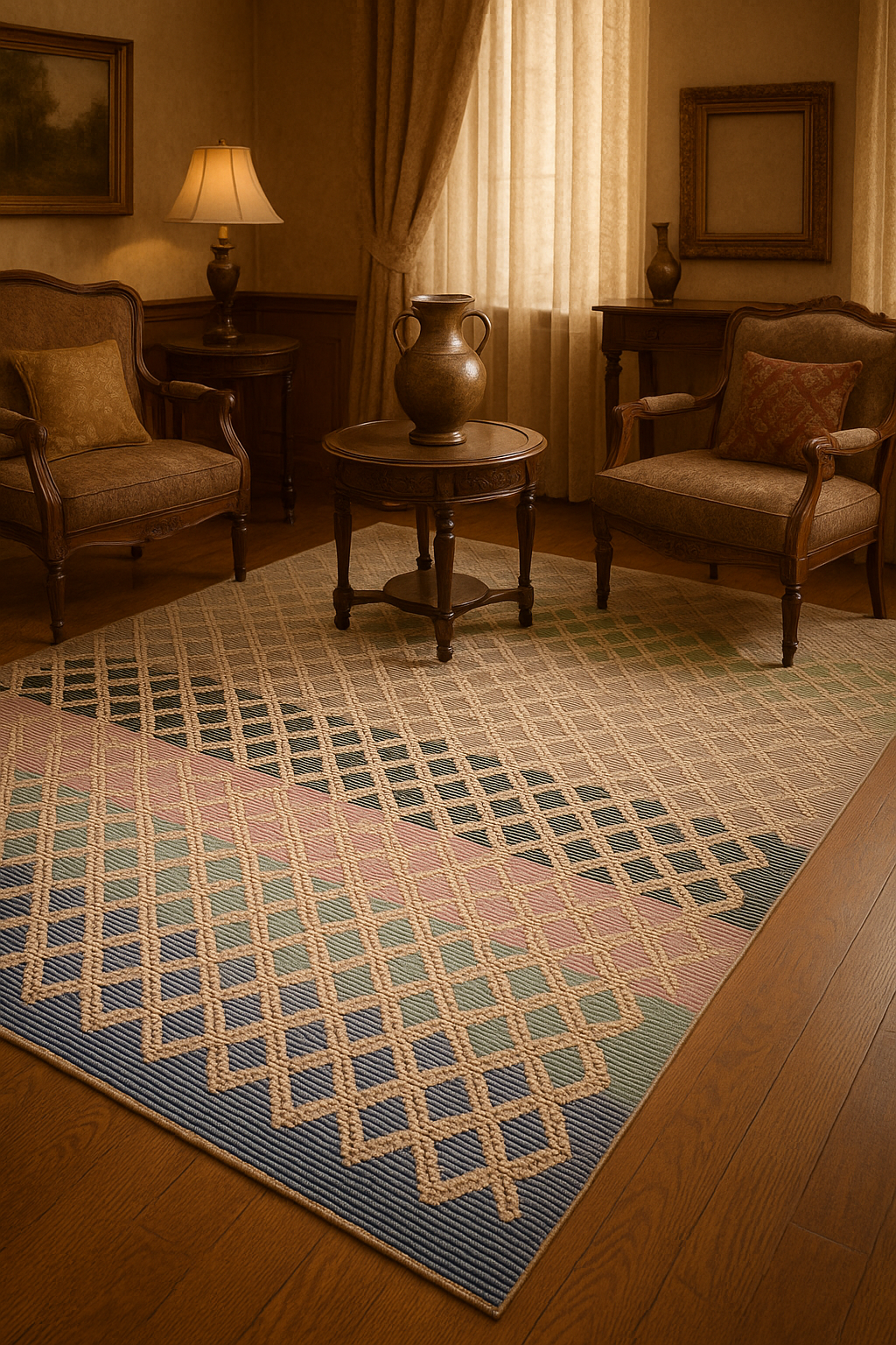 Handwoven Wool & Cotton Dhurrie Rug-4x6 ft