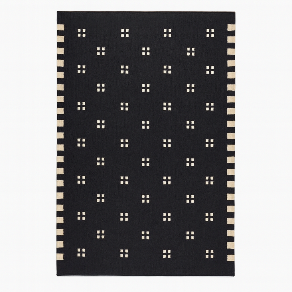 Amber Flame Wool–Cotton Handwoven Dhurrie Rug