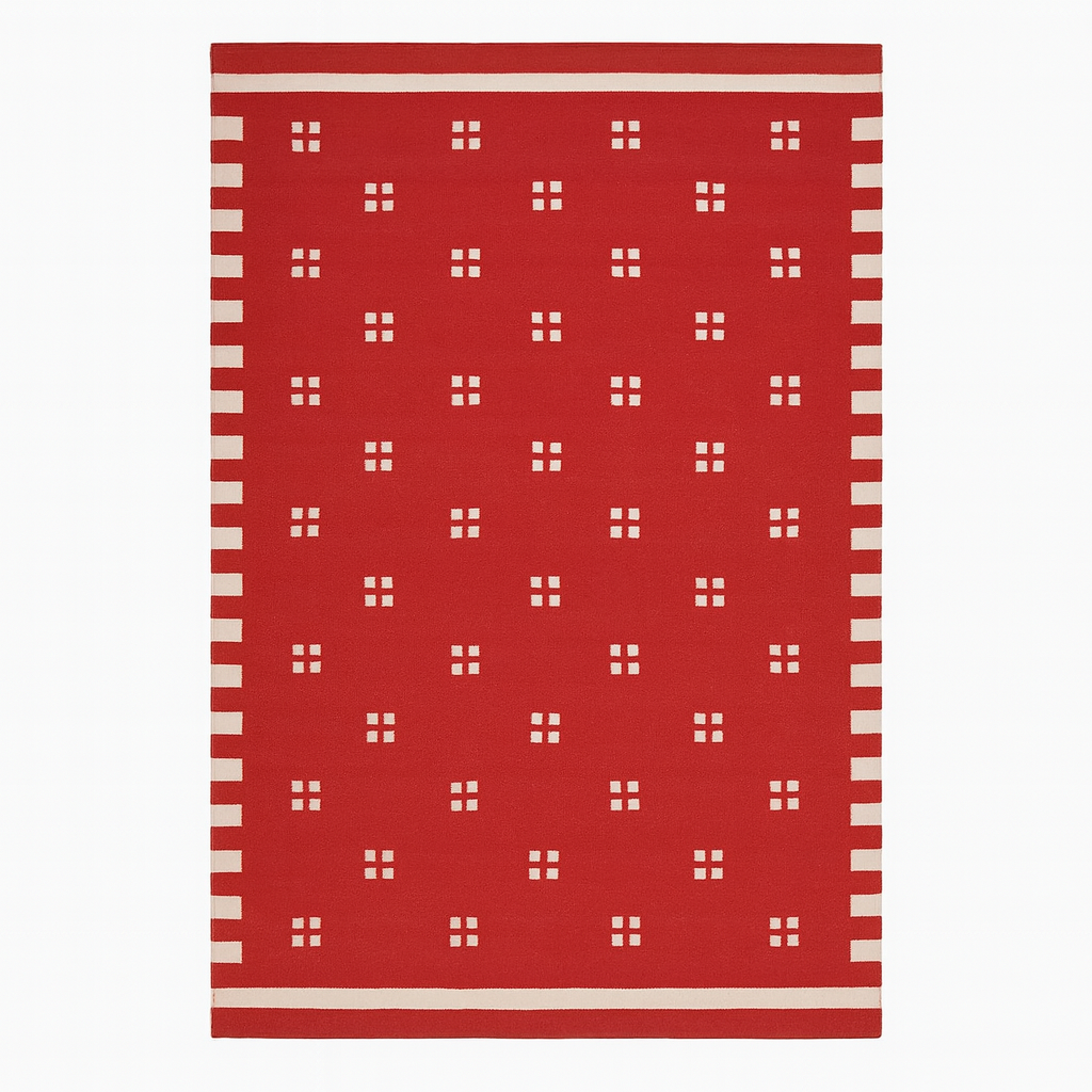 Sky Weave Wool–Cotton Handwoven Dhurrie Rug