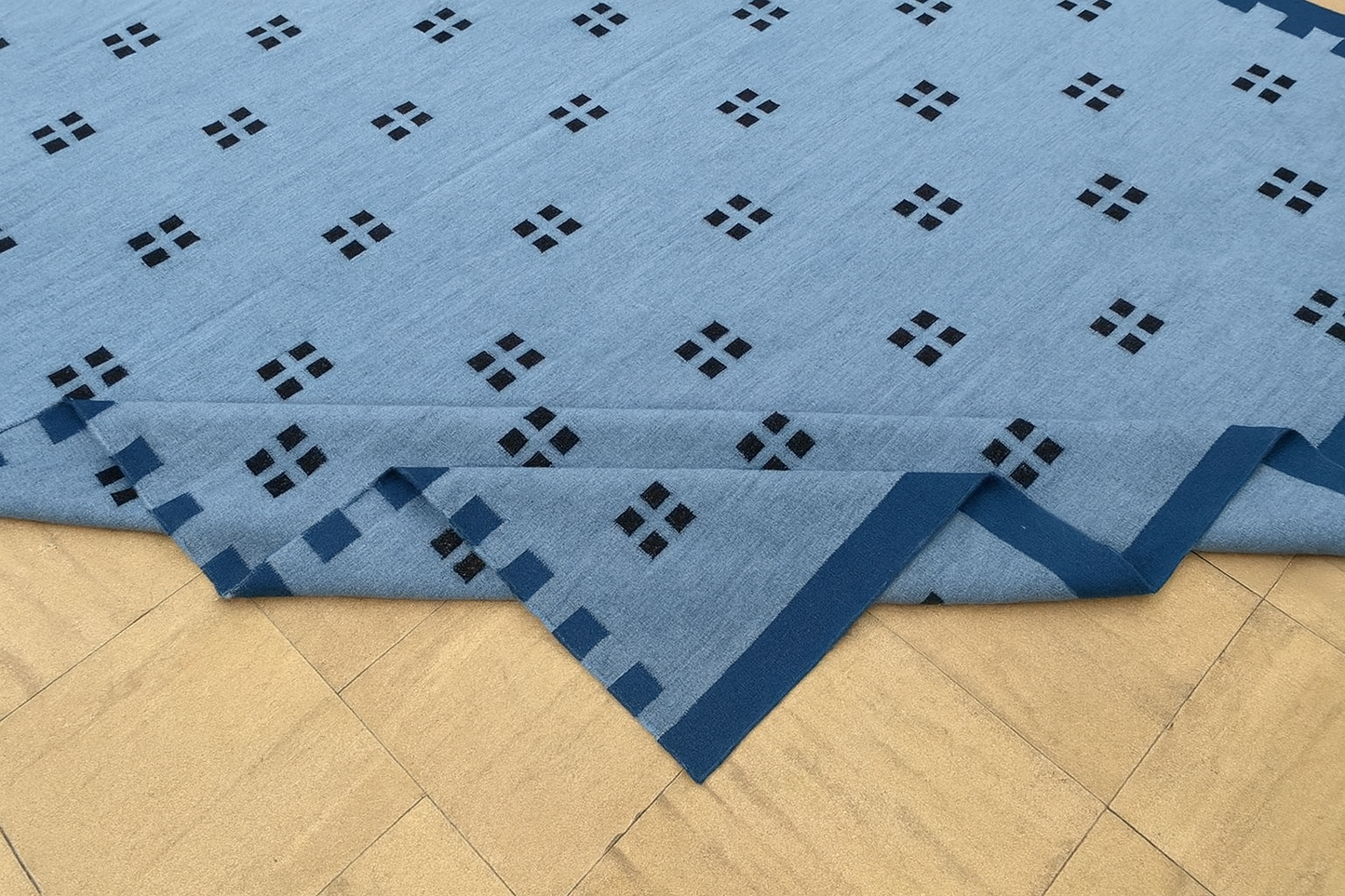 Crimson Loom Wool–Cotton Handwoven Dhurrie Rug