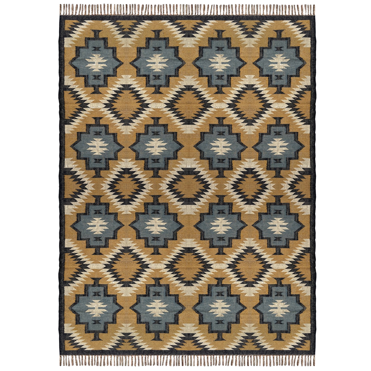 Yellow Natural Fiber Wool Jute Dhurrie – Home Rug
