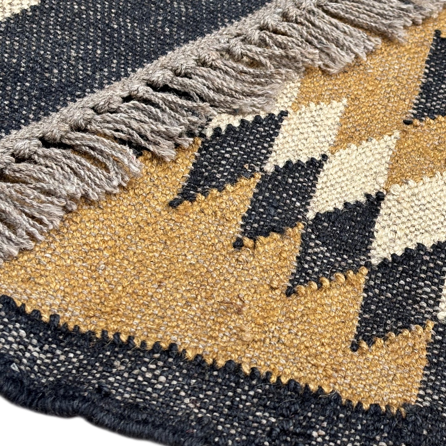 Yellow Natural Fiber Wool Jute Dhurrie – Home Rug