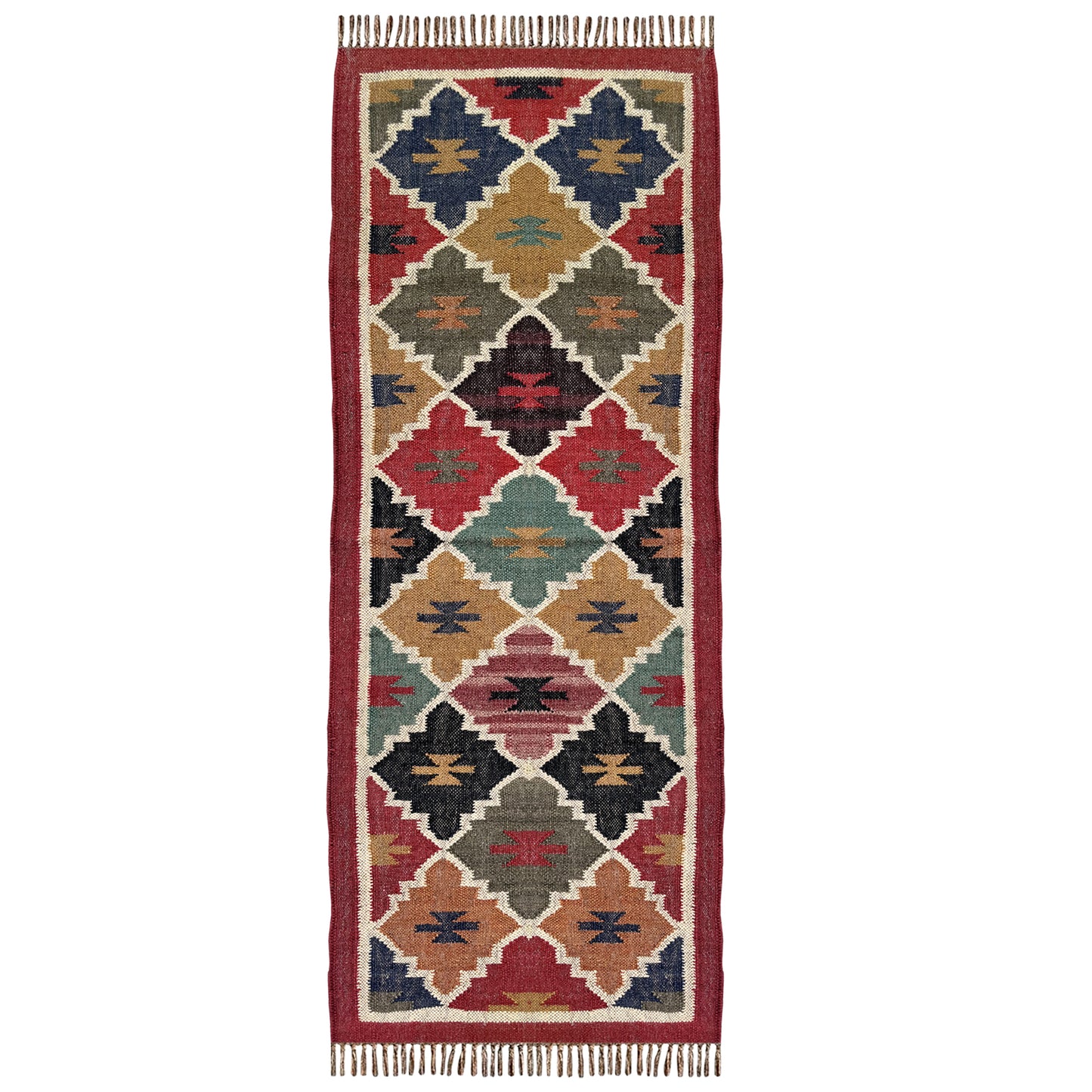 Luxury Wool Dhurry Jute Kilim Rug – Designer Carpet for Bedroom
