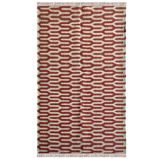 Jute Wool Kilim Carpet Runner – Handwoven Dhurrie Dari Mat
