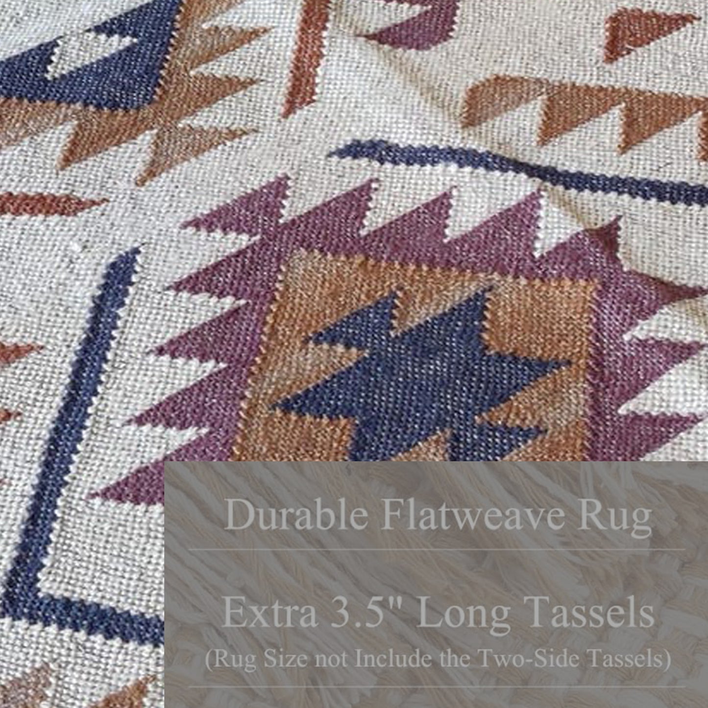 Wool Jute Dhurrie Kilim Mat – Handwoven Area Carpet for Living Room