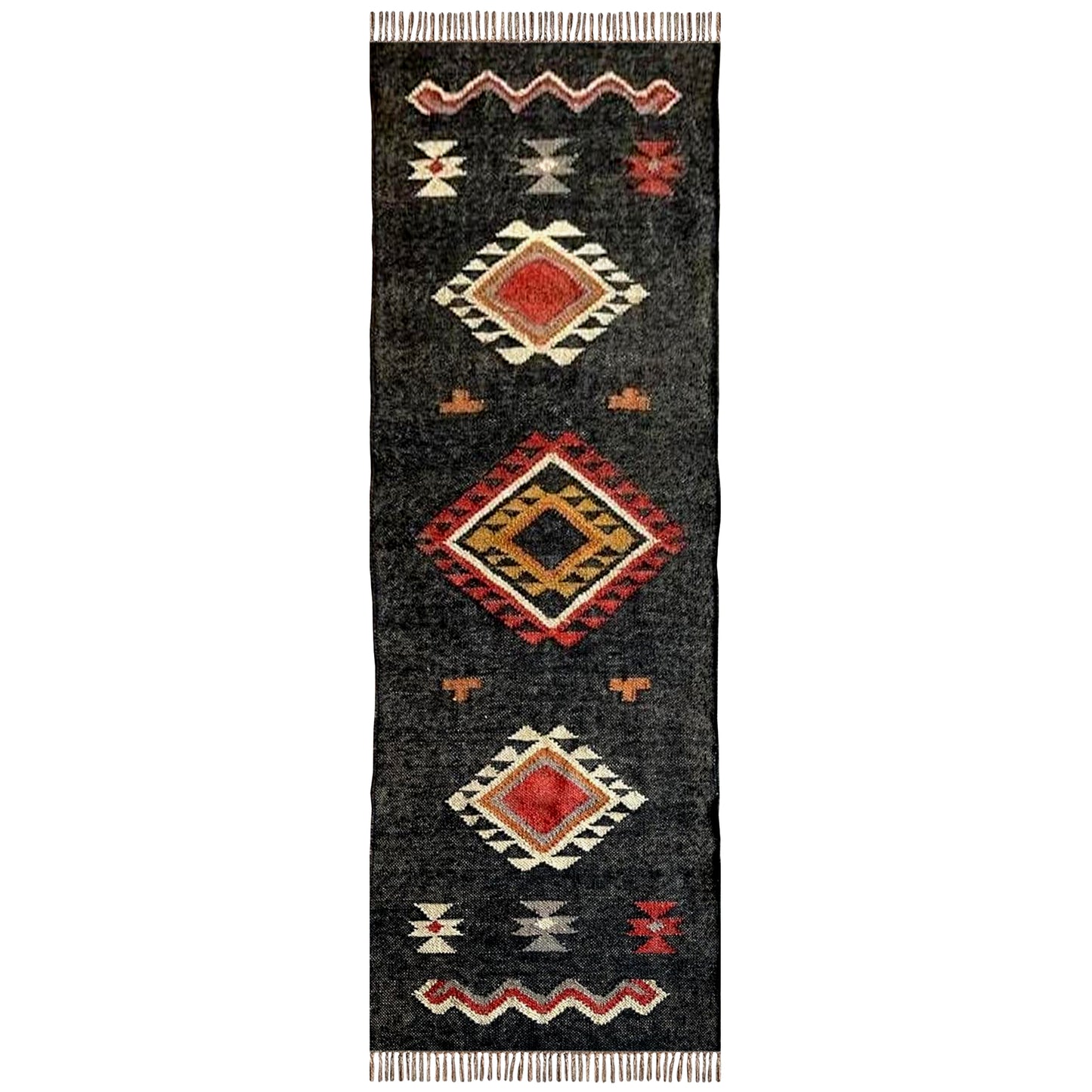 Wool Jute Flatweave Rug – Kilim Dhurry Dari Mat for Home Decor