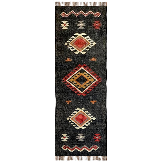 Wool Jute Flatweave Rug – Kilim Dhurry Dari Mat for Home Decor