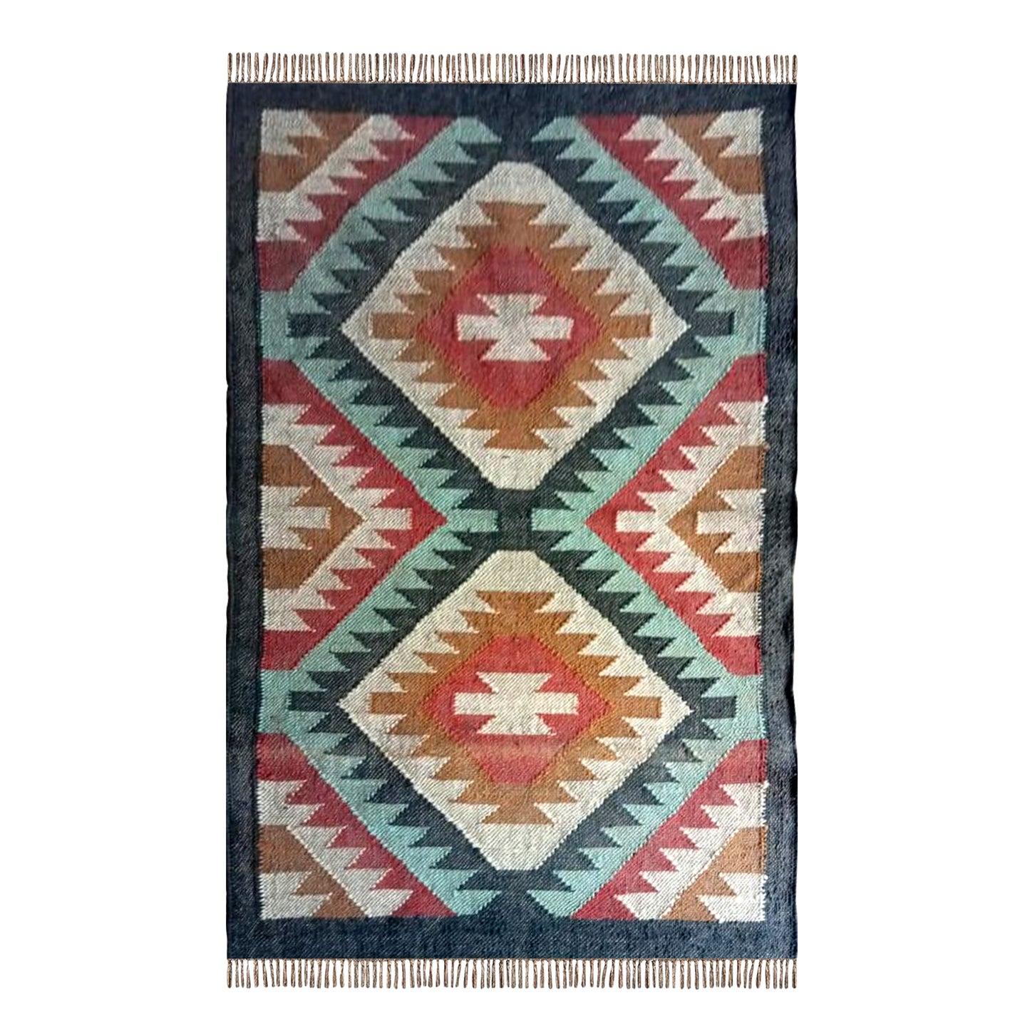 Handwoven Wool Jute Kilim Dhurrie Rugs 3x5 feet