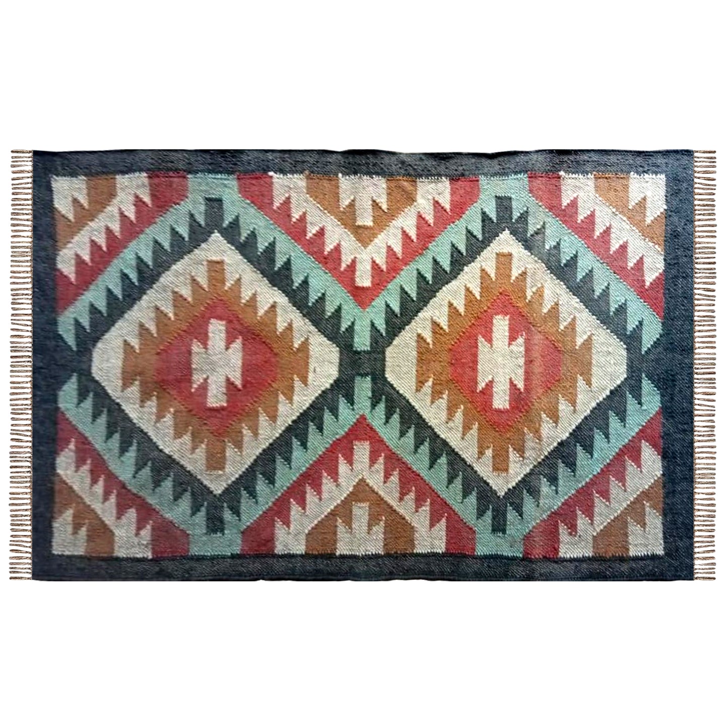 Handwoven Wool Jute Kilim Dhurrie Rugs 3x5 feet