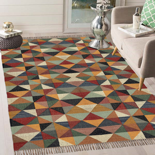 Artisan Wool Jute Kilim Modern Floor Rug