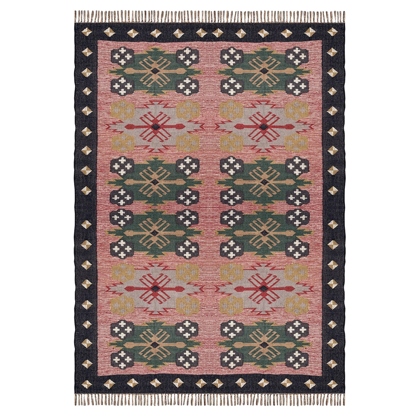 Wool Jute Kilim Dhurrie – Handwoven Floor Mat