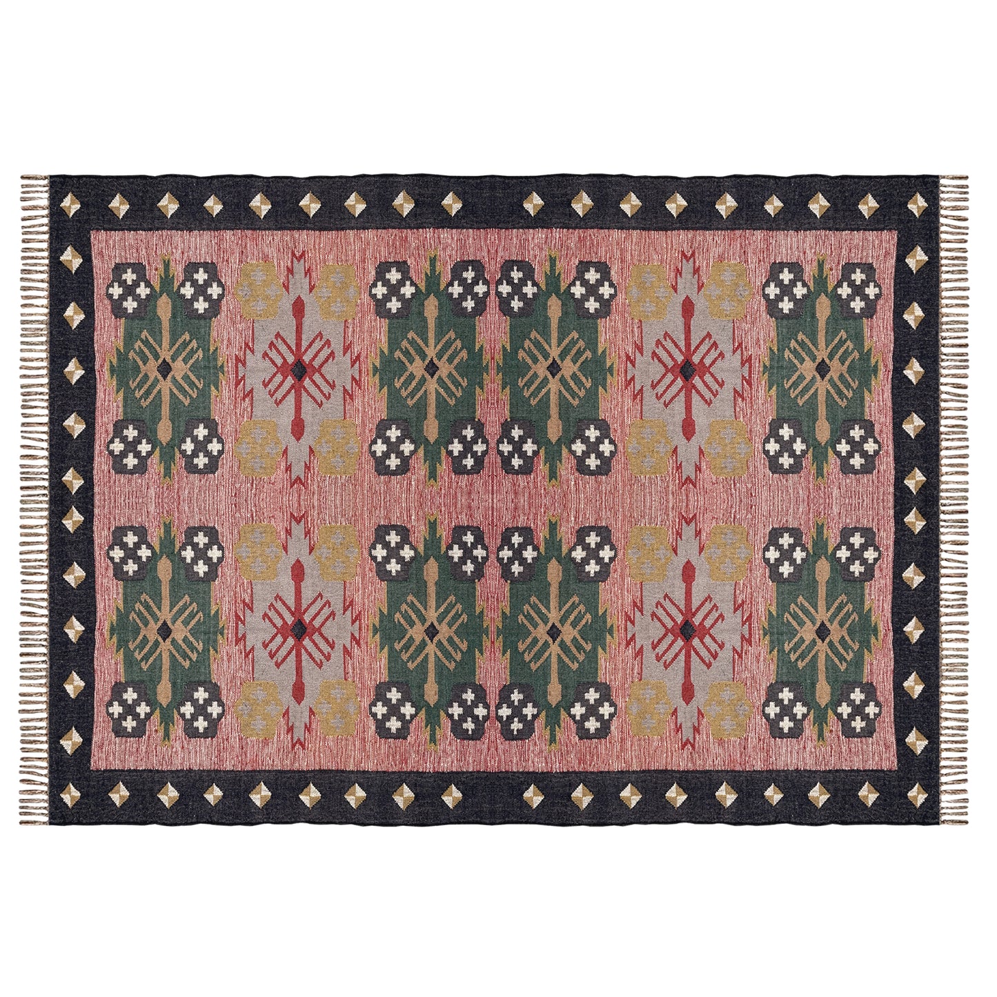 Wool Jute Kilim Dhurrie – Handwoven Floor Mat