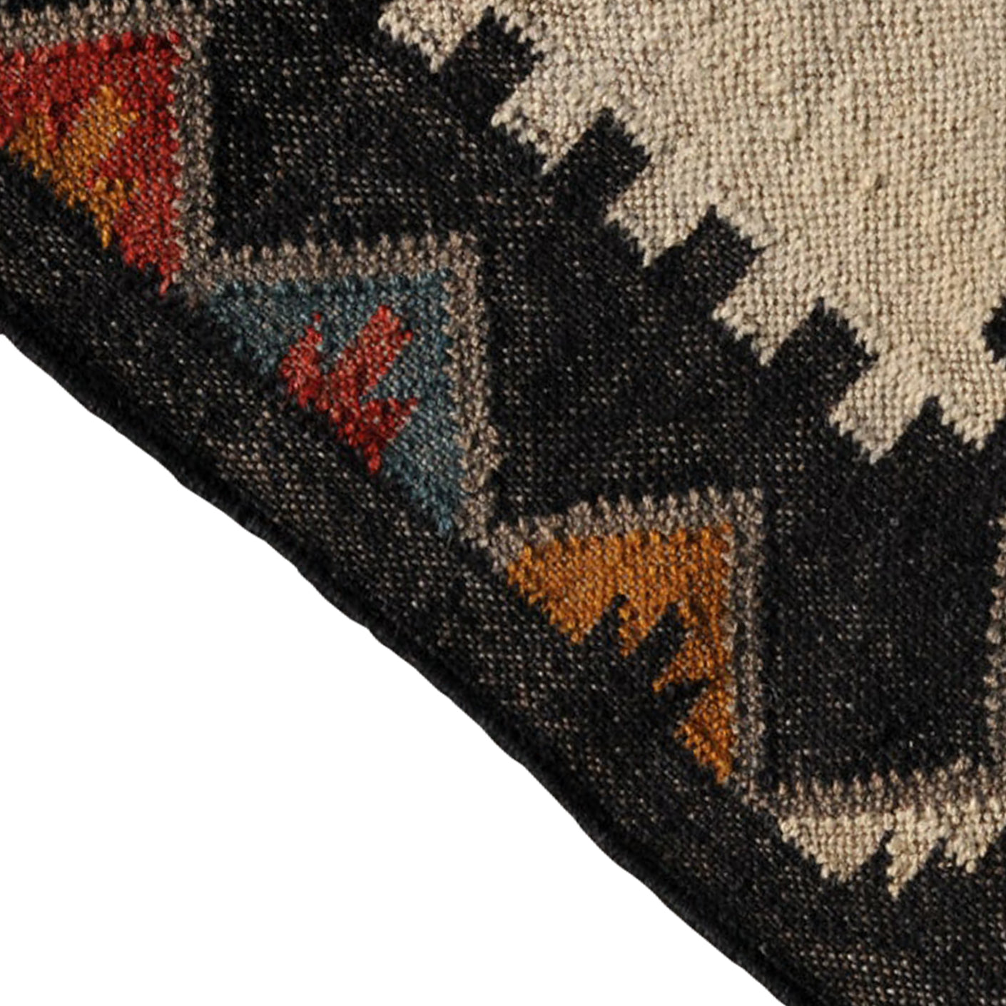 Black Traditional Indian Floor Kilim Carpets