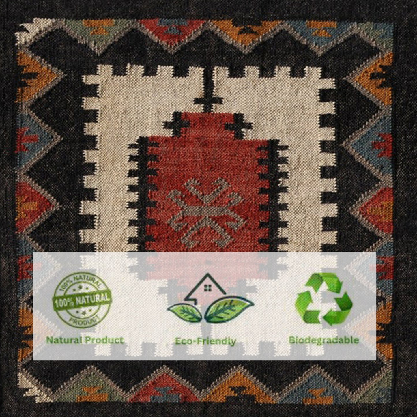 Black Traditional Indian Floor Kilim Carpets